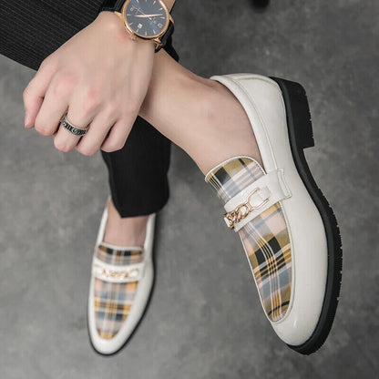 Italian Shoe Men Loafers Men Shoes Slip-on British Style Striped Soft Shoes