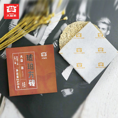 Pu'er Tea Cubes Amber Menghai Dayi Pu-erh Puer Tea Brick Ripe 240g/8.46oz