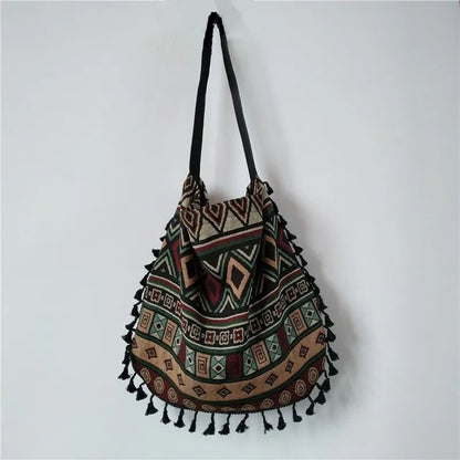 Vintage Shoulder Bag Tassel Boho Gypsy Fringed Handbags Open Bags 43*2*40 Cm 1PC