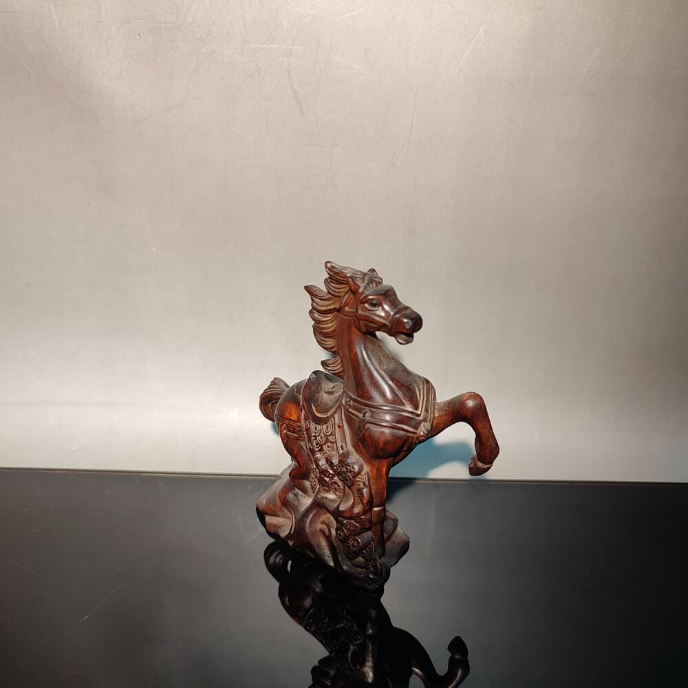 wood sculpture amusing funny horse figurine carving decoration statue mini gift