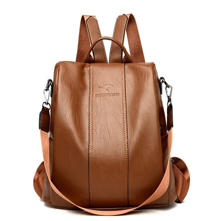 Anti-theft Genuine Leather Backpack Vintage Shoulder Bag Travelling School Purse