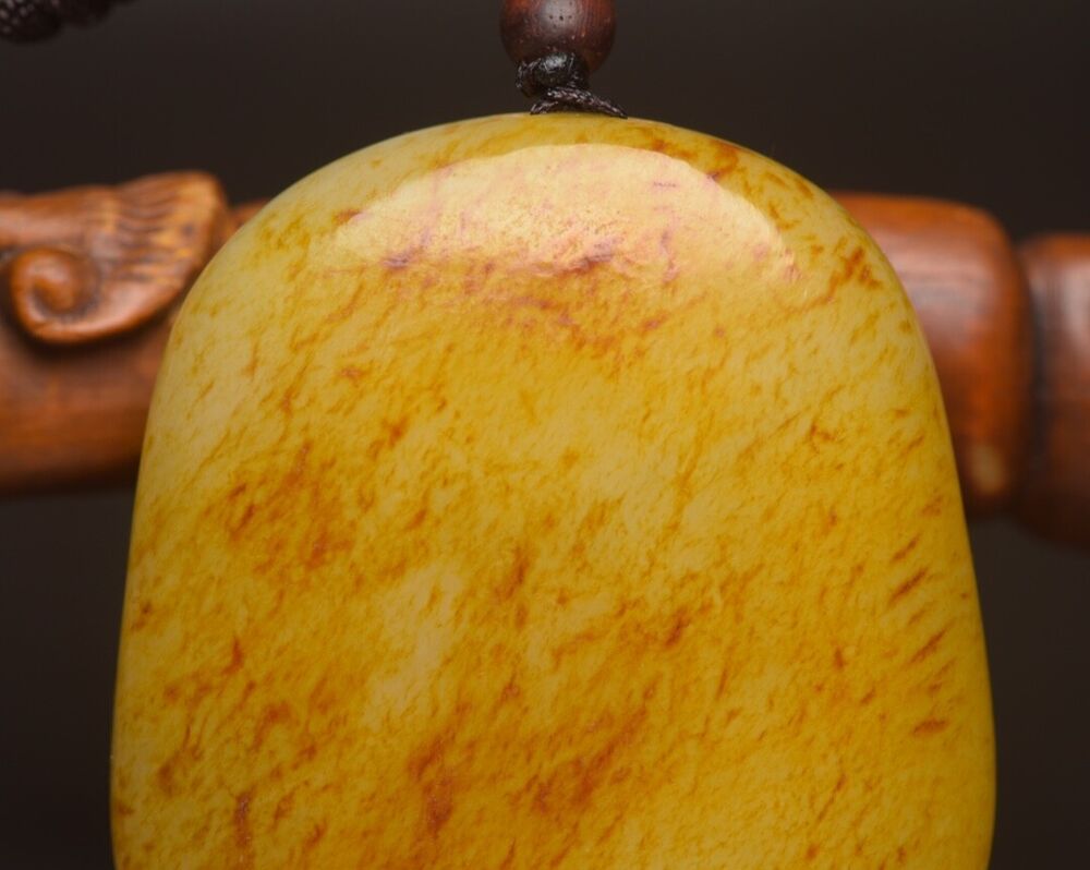Chinese Natural Hetian Jade Carving Beast Child Statue Nice Pendant Jewelry Rare