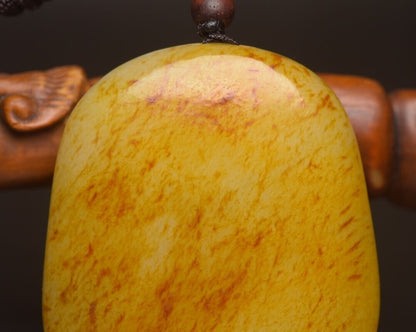 Chinese Natural Hetian Jade Carving Beast Child Statue Nice Pendant Jewelry Rare