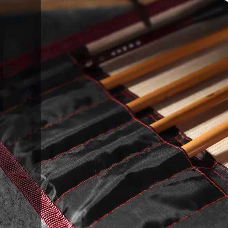 Painting Brushes Holder Storage Bamboo Rolling Bag Calligraphy Pens Case Curtain