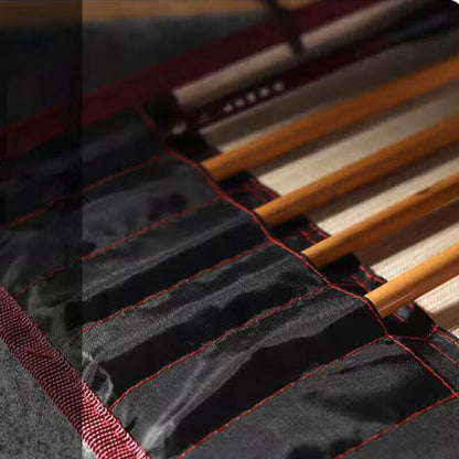 Painting Brushes Holder Storage Bamboo Rolling Bag Calligraphy Pens Case Curtain