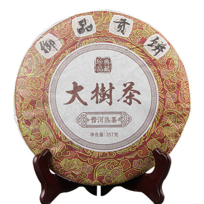 357g 2019 Da Shu Cha Palace Ripe Puer Tea Large Tree Tea Shu Puer Tea Collection