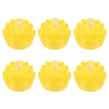 balacoo 6pcs Lotus Candle Light Flameless Buddha Candles Floating Tea Light...