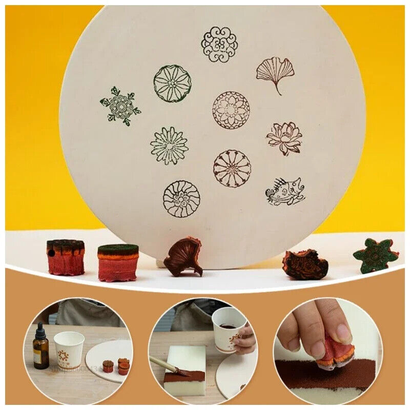 Pottery Tool 2.5cm Sponge Stamp Washable DIY Clay Coloring Ceramic Painting Seal