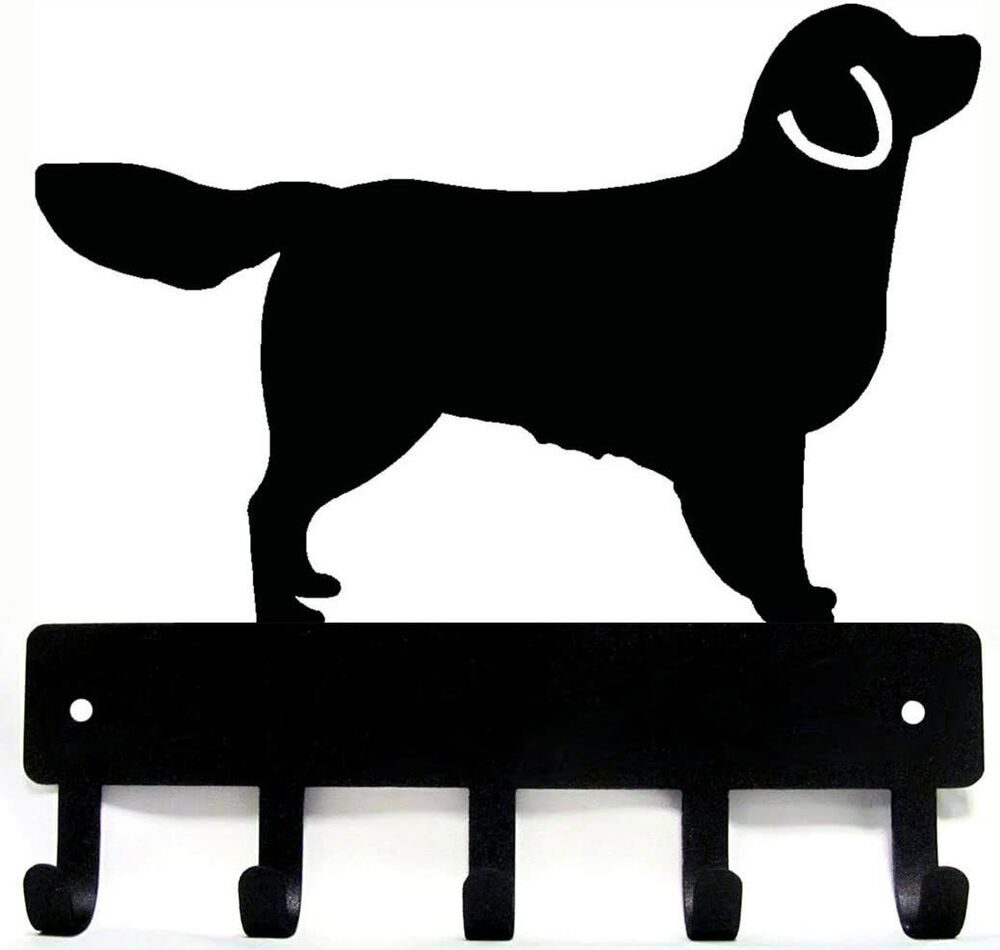 Golden Retriever - Key Rack & Dog Leash Hanger- 6inch/9 inch Wide Metal Wall Art
