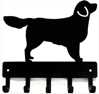 Golden Retriever - Key Rack & Dog Leash Hanger- 6inch/9 inch Wide Metal Wall Art