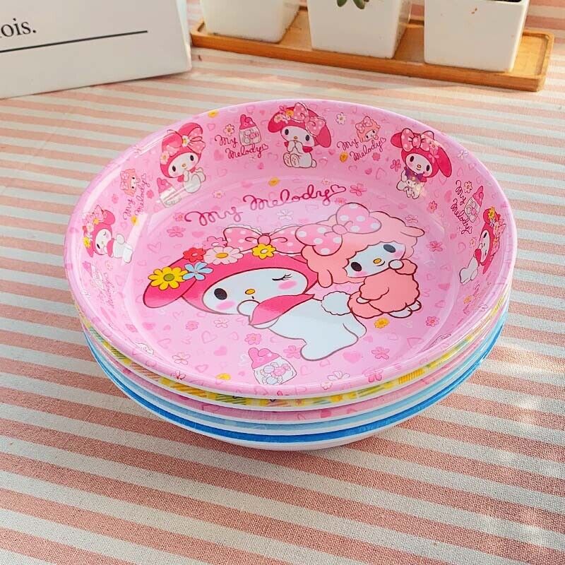 Cute My Melody Hello Kitty Fruit Dishes Bowl Cartoon Food Plate Home Tableware