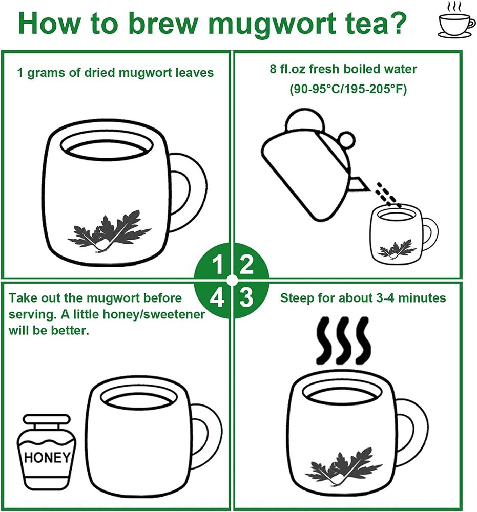 2023 FullChea Dried Mugwort Natural Herb 114g - Superior Dried Mugwort Tea