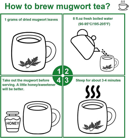 2023 FullChea Dried Mugwort Natural Herb 114g - Superior Dried Mugwort Tea
