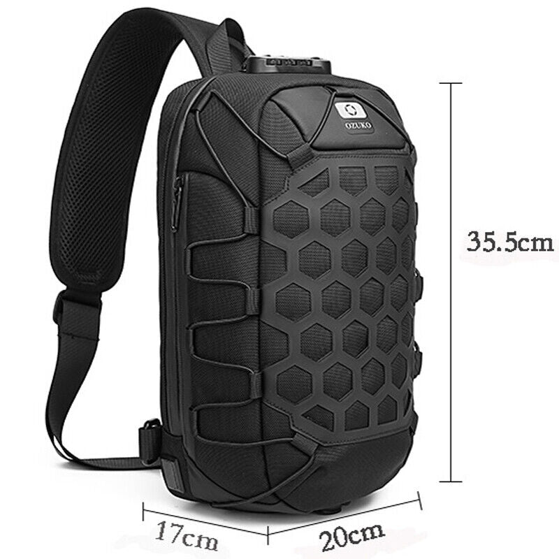 Sling Backpack Oxford cloth Waterproof&Anti-theft Crossbody Shoulder Bag USBPort