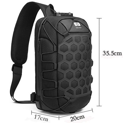 Sling Backpack Oxford cloth Waterproof&Anti-theft Crossbody Shoulder Bag USBPort