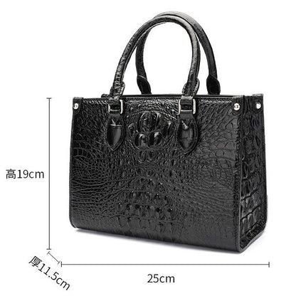 Handcrafted Real CrocodileSkin Leather Handbag, Women's Sling Shouler Bags
