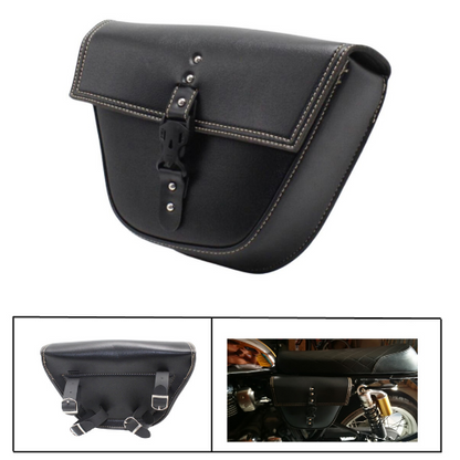 Universal Triangle PU Leather Motorcycle Saddle Bag Left Right Luggage Pouch