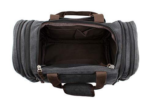 JIAO MIAO Overnight Handbag Shoulder Canvas Travel One Size (Hardcode), Black