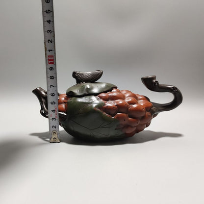 Vintage Chinese Yixing Purple Clay Teapot Zisha Ceremony Carving Collectible Art