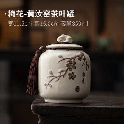 Ceramic Tea Jar Sealed Jar Household Chinese Tea Storage Jar Antique