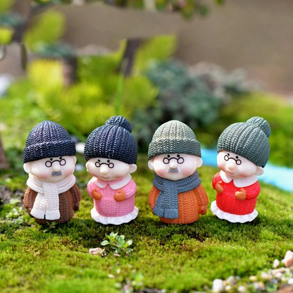 4PCS Resin Crafts Ornament Miniature Figurine Plant Pot Fairy Garden Decor