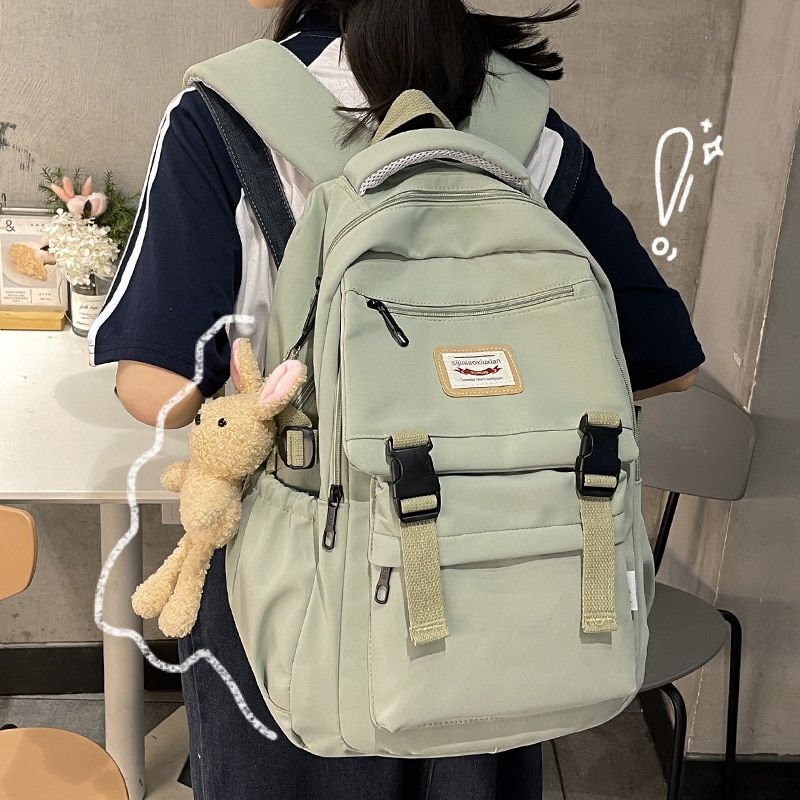 Waterproof Nylon Backpack Students Schoolbag Multilayer Travel Bags 30*14*43 CM