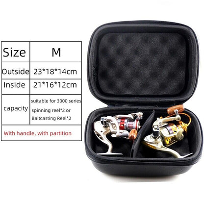 Fishing Reel Bag Case Hard Shell Shockproof Waterproof Cover Zip Storage Case