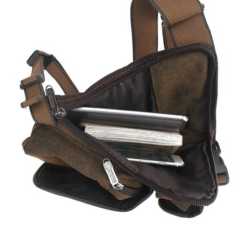 Canvas/Nylon Waist Pack Crossbody Shoulder Belt Bag Male Hip Purse Thigh Bags