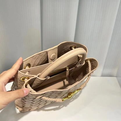 Rope Buckle Braided Tote Bag One Shoulder Portable Cross-body Women's Bag