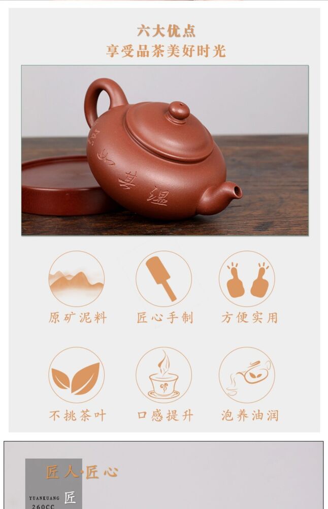 260cc chinese Yixing Handmade Zisha teapot DiCaoQing clay BianYing Hu Tea Pot