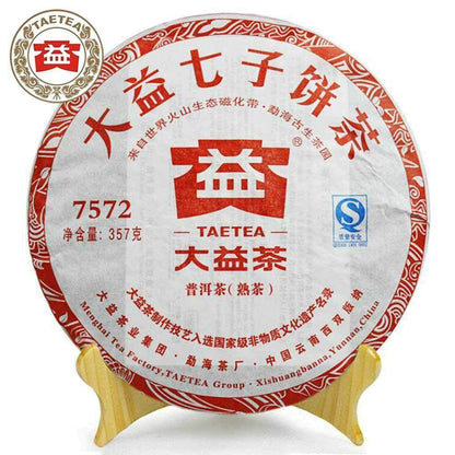 357g Ripe Puer Tea 2012 yr TAETEA 7572 (Batch 201) Dayi Shu Pu-erh Tea Cake
