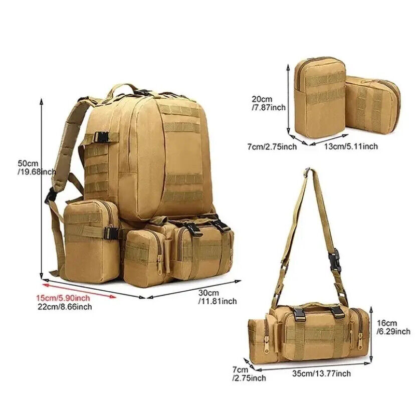 50L Tactical Backpack Men Sport Tactical Bag Hiking Travel Laptop Backpacks