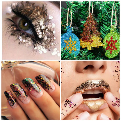 Nail Art 6Pcs Sequins Glitter Hexagon Flakes DIY Epoxy Silicone Mold Filling Kit