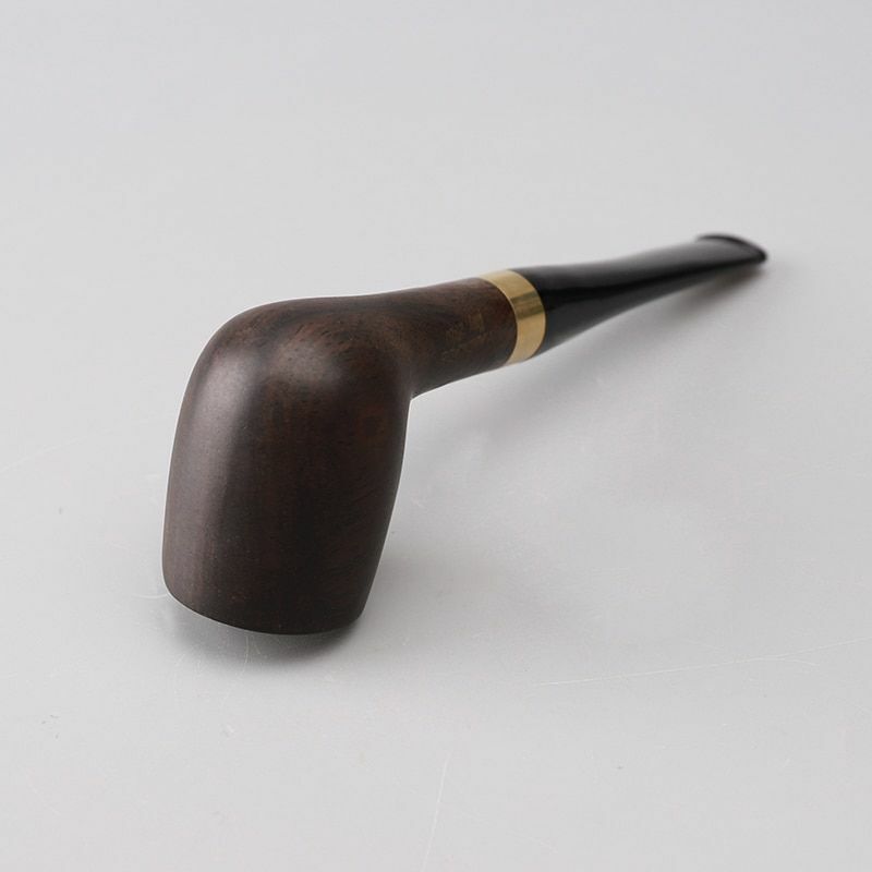 Handmade Ebony Wood Black Smoking Pipes 8mm Filter Tobacco Wooden Straight Pipe