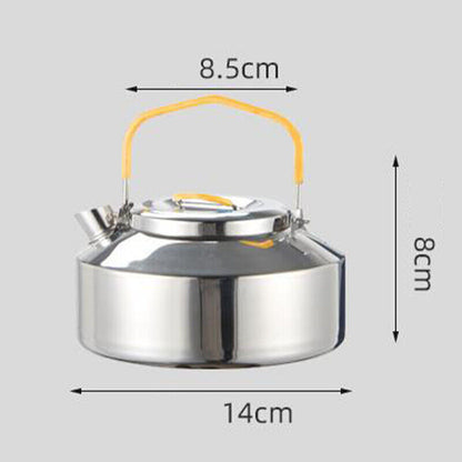 Outdoor Camping Stainless Steel Teapot Coffee Pot Portable Household Hot Kettle