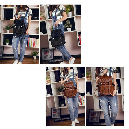 New Women‘s’ PU Leather Backpack Handbag Shoulder Messenger Rucksack Laptop Bag