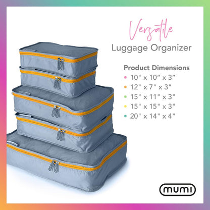 MUMI Packing Cubes, 5 Cubes for Suitcases, Travel Bags One_Size, pink