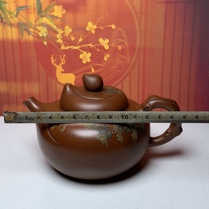 Vintage China Yixing Purple Clay Teapot Zisha Ceremony Peach Teaware Collection