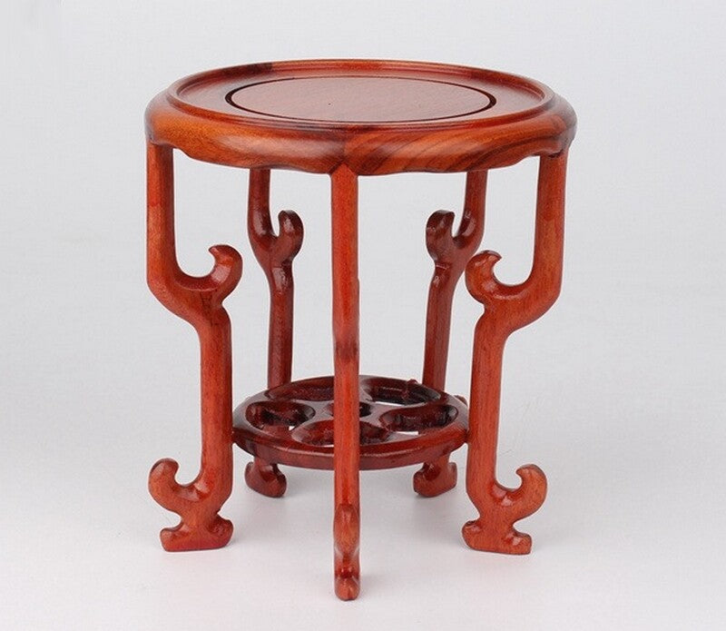 Rosewood Bonsai Stand Ceramic Teapot Stone Vase Flower Rack Base Crafts Decor