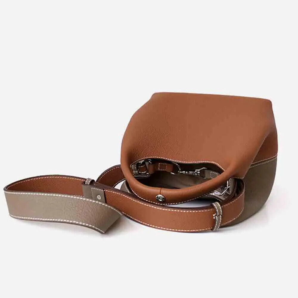 Women Bucket Bag Cowhide Bag High Grade Ladies Handbag New Winter