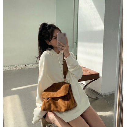 Women's Crossbody Messenger Bag Handbag Purse Vintage Leather Flip Shoulder Bag