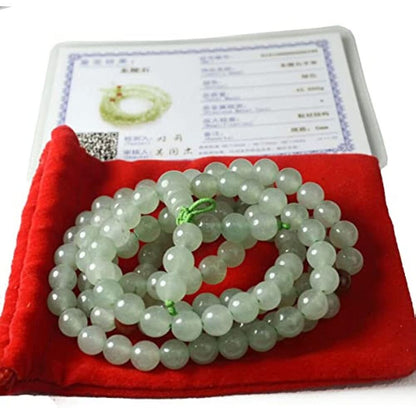 6mm Jade Stone Beads Bracelet Certificate a Link Wrist Elastic Hand String