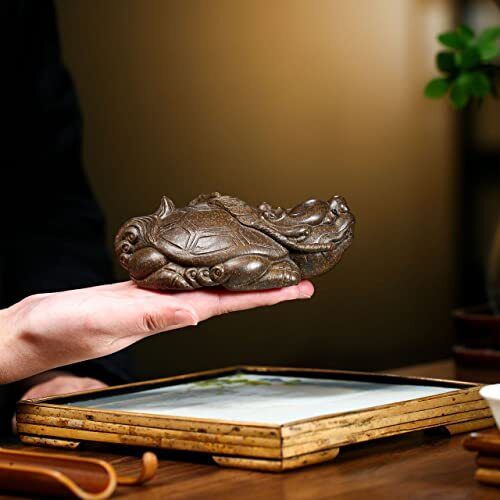 Chinese Yixing Dragon Turtle Tea Decoration Auspiciousness Lucky Well Fengshui