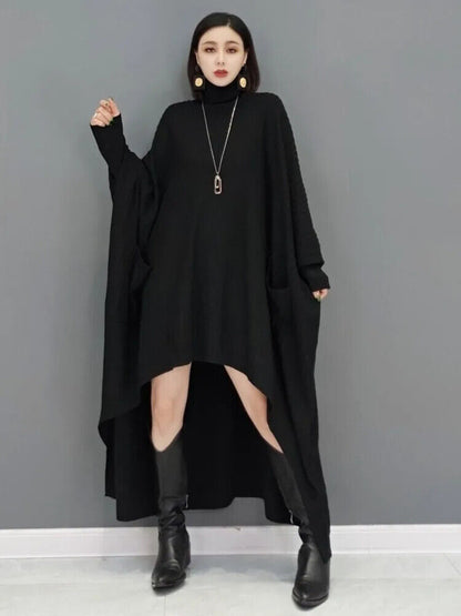 Long Sleeve Turtleneck Dress Wool Sweater Sweater Robe Dresses Women 2023