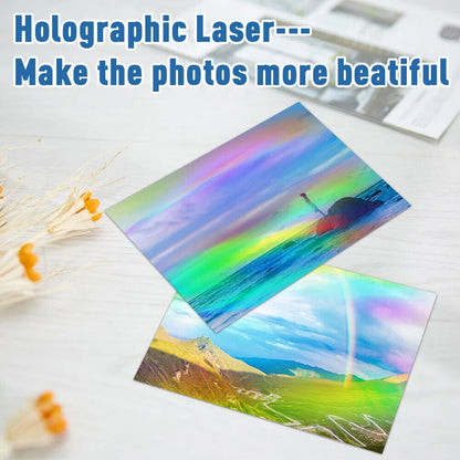 Photo Paper A4 Self-Adhesive Stickers 10 Sheets Holographic Cold Laminating Film
