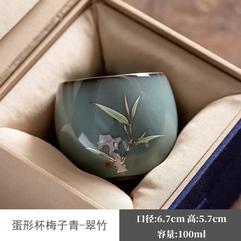 Guan Kiln Iron Tire Ceramic Tea Cup Cup TeaCups Gracked Glaze Split Ice Tea Gift