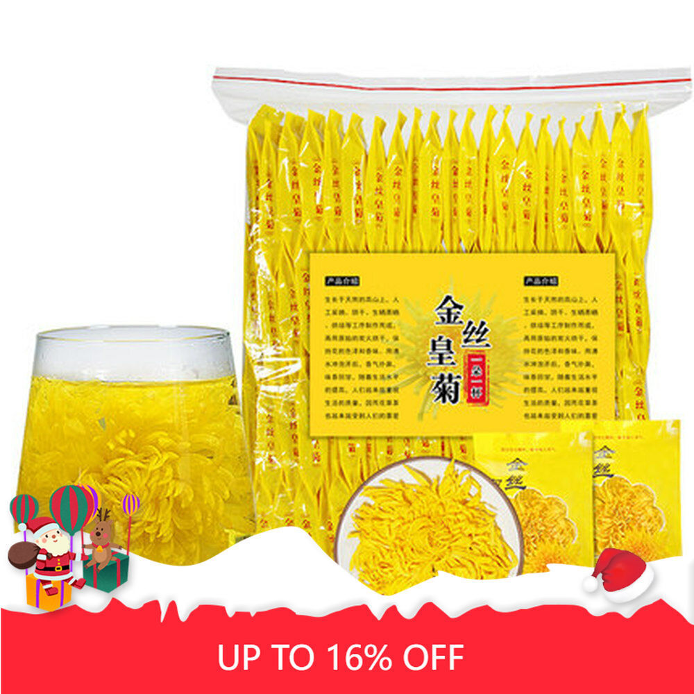 100pcs Emperor Chrysanthemum Tea Bags Giant Golden JU HUA Big Blooming Tea