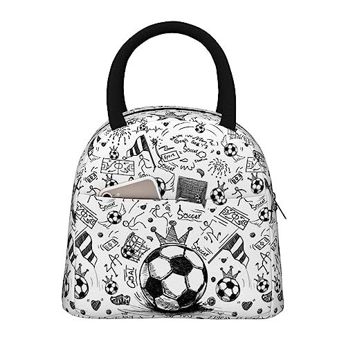 RUVNSR Soccer Lunch Box Ball Portable Insulated Bags One Size, Color 5