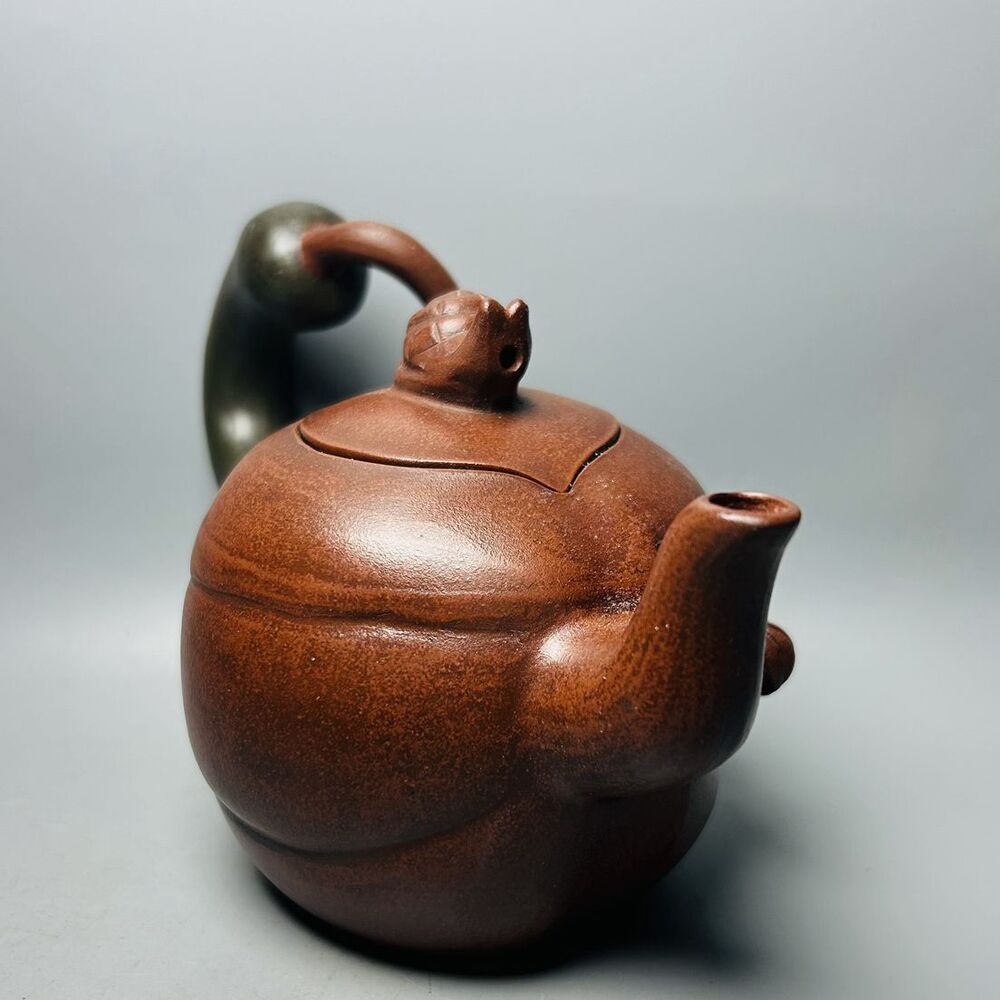 Vintage Chinese Yixing Purple Clay Teapot Zisha Ceremony Ceramic Pumpkin Teaware