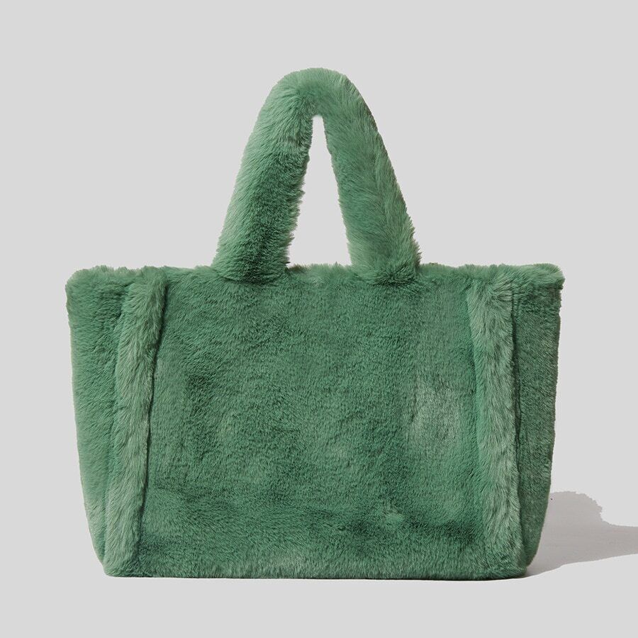 Faux Fur Tote Bag Women Handbags Fluffy Plush Lady Hand bags Winter Big Shopper